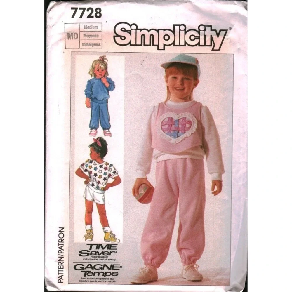 Vintage Simplicity 7728 Toddlers Knit Top Vest Pants Shorts Pattern Size‎ MD 2-3